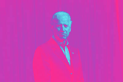 Politicians Digital Art Royalty Free Images - Portrait of President Joe Biden by Marc Nozell Royalty-Free Image by Celestial Images