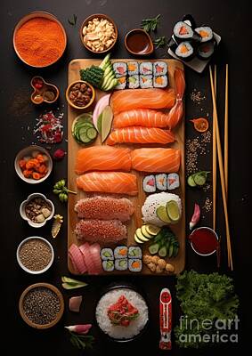 Luck Of The Irish Rights Managed Images - Sushi Feast Delight Royalty-Free Image by Lauren Blessinger