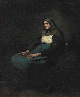 Portraits Paintings - Theodule Augustin Ribot  by MotionAge Designs