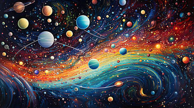 Surrealism Paintings - Transport us to the cosmos through your by Asar Studios by Asar Studios