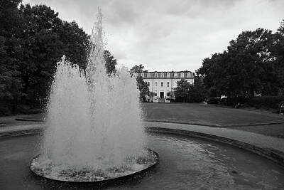 Space Photographs Of The Universe - Water fountain at the University of Georgia in black and white by Eldon McGraw