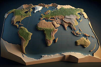 Abtracts Laura Leinsvencner Royalty Free Images - World Map Royalty-Free Image by Gaukhar Yerk