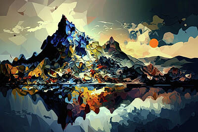 Impressionism Photos - Generative AI illustration digital abstract impressionism painti by Matthew Gibson