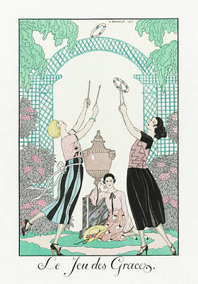 Jazz Mixed Media - 1922 fashion illustration in high resolution by George Barbier by George Barbier