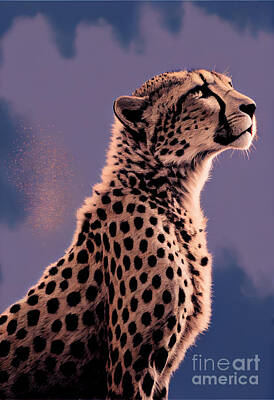 Royalty-Free and Rights-Managed Images - a  cheetah  with  clouds  high  resolution  k  Color by Asar Studios by Celestial Images