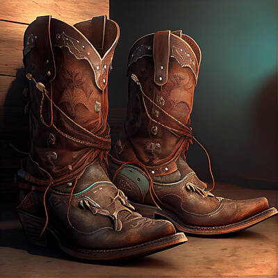 Romantic French Magazine Covers - Cowboy Boots by Stephen Smith Galleries