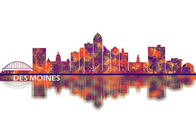Ethereal - Des Moines Iowa Skyline by NextWay Art