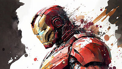 Kitchen Vintage Signs - Iron Man armour concept art watercolour painting style image by Matthew Gibson