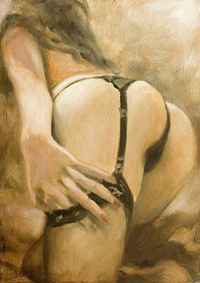 Nudes Paintings - Nude study by John Silver