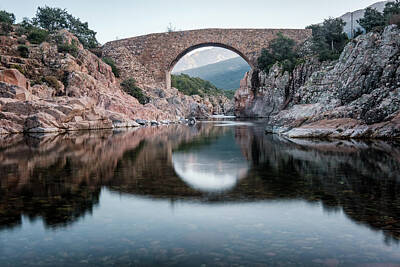 All Black On Trend - Ponte Vecchiu bridge over the Fango river in Corsica by Jon Ingall