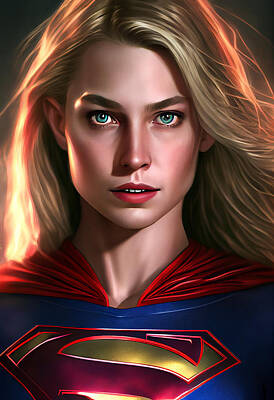 Comics Mixed Media - Supergirl by Tim Hill