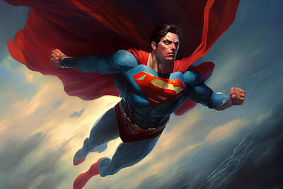 Comics Mixed Media - Superman Wall Art by Tim Hill