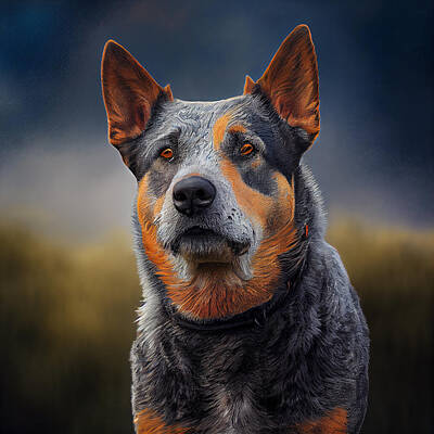 Railroad - Australian Cattle Dog Portrait by Stephen Smith Galleries
