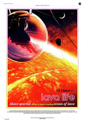 Cities Digital Art Royalty Free Images - 55 Cancri E - Lava Life Royalty-Free Image by Sad Hill - Bizarre Los Angeles Archive