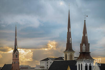 Shaken Or Stirred - Heavenly Sunday Church Steeple Light by Dale Powell