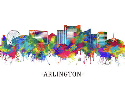 Seamstress - Arlington Texas Skyline by NextWay Art