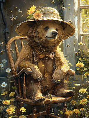 Mixed Media Royalty Free Images - Binky Bear Relaxing Royalty-Free Image by Stephen Smith Galleries