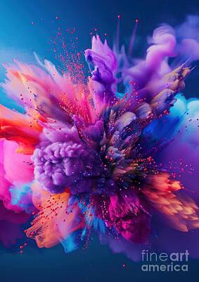 Abstract Flowers Rights Managed Images - Chroma Burst Royalty-Free Image by Lauren Blessinger