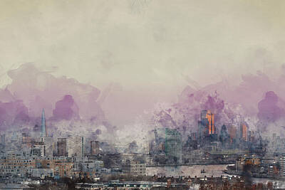 Disney - Digital watercolour painting of LONDON, JANUARY 30, 2022 - Epic  by Matthew Gibson