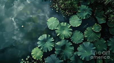 Lilies Photos - Emerald Float by Lauren Blessinger