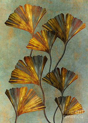 Recently Sold - Florals Mixed Media - Ginko Floral Decoration #ginko by Justyna Jaszke JBJart