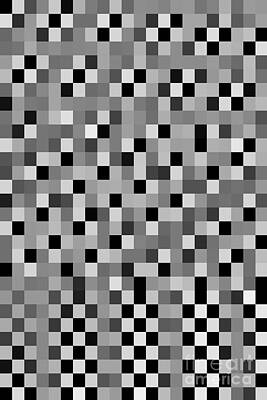 Chocolate Lover - Graphic Design Pixel Geometric Square Pattern Abstract Background In Black And White by Tim LA