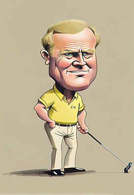 Royalty-Free and Rights-Managed Images - Jack Nicklaus Caricature by Stephen Smith Galleries