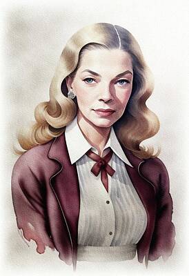 Actors Rights Managed Images - Lauren Bacall, Hollywood Legend Royalty-Free Image by Sarah Kirk
