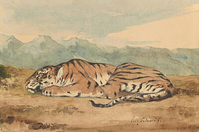 Royalty-Free and Rights-Managed Images - Royal Tiger by Eugene Delacroix by Mango Art