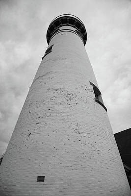 Book Quotes - Seul Choix Point Lighthouse in Gulliver Michigan in black and white by Eldon McGraw
