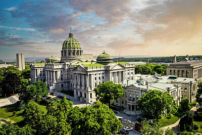 Landscape Royalty-Free and Rights-Managed Images - State Capitol building at Harrisburg Pennsylvania PA by Chris Smith