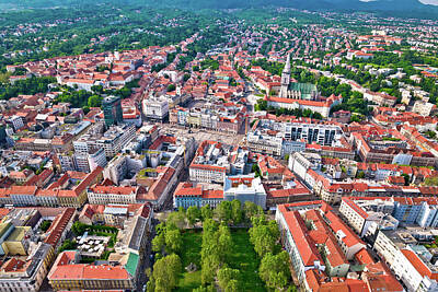 Vintage Laboratory Royalty Free Images - Zagreb historic city center aerial view Royalty-Free Image by Brch Photography