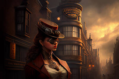 Steampunk Mixed Media - Steampunk In Old London Town by Stephen Smith Galleries