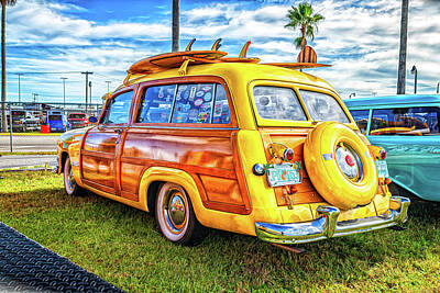 Nfl Team Signs - 1950 Ford Woody Country Squire Station Wagon by Gestalt Imagery