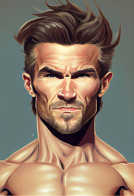 Royalty-Free and Rights-Managed Images - David Beckham Caricature by Stephen Smith Galleries