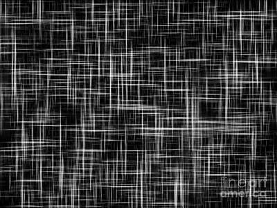 Kitchen Food And Drink Signs - Geometric Line Pattern Abstract Background In Black And White  by Tim LA