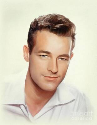 Portraits Paintings - Guy Madison, Movie Legend by Esoterica Art Agency