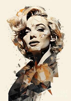 Actors Mixed Media - Marilyn Icon in Fragments by Lauren Blessinger