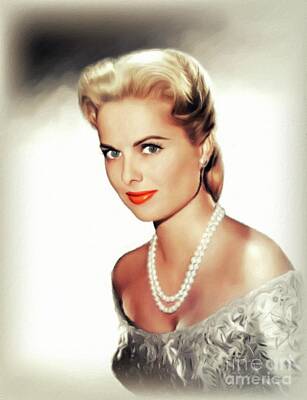 Actors Paintings - Martha Hyer, Vintage Actress by Esoterica Art Agency