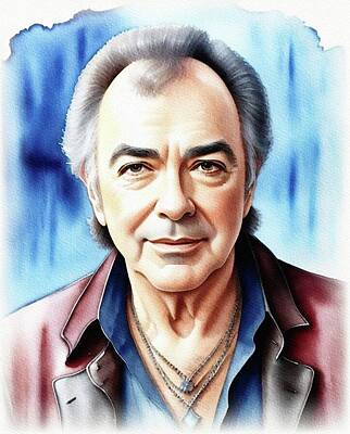 Musician Royalty Free Images - Neil Diamond, Music Star Royalty-Free Image by Sarah Kirk