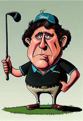 Royalty-Free and Rights-Managed Images - Phil Mickelson Caricature by Stephen Smith Galleries