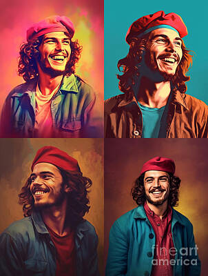 Surrealism Royalty Free Images - Teen  Che  Guevara  happy  and  smiling  Surreal  by Asar Studios Royalty-Free Image by Celestial Images