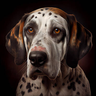 Landmarks Mixed Media Royalty Free Images - American Leopard Hound Portrait Royalty-Free Image by Stephen Smith Galleries