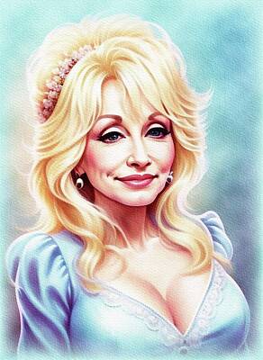 Celebrities Painting Royalty Free Images - Dolly Parton, Music Legend Royalty-Free Image by Sarah Kirk