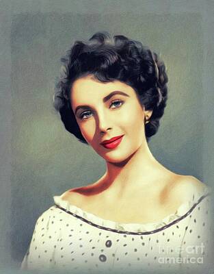 Actors Rights Managed Images - Elizabeth Taylor, Hollywood Legend Royalty-Free Image by Esoterica Art Agency