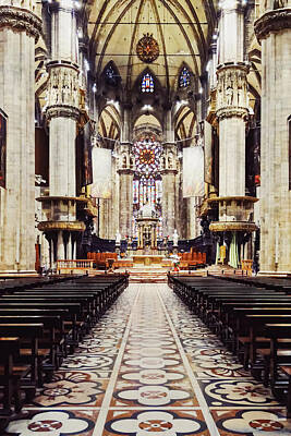 Auto Illustrations - Interior of Milan Cathedral known as Duomo di Milano, historical by Anneleven Store