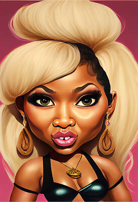 Royalty-Free and Rights-Managed Images - Nicki Minaj Caricature by Stephen Smith Galleries
