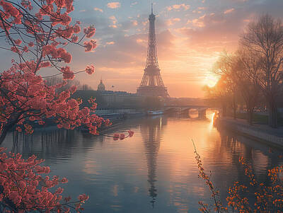 Landscapes Digital Art - Paris, the city of Light by Tim Hill