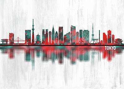 City Scenes Royalty-Free and Rights-Managed Images - Tokyo Japan Skyline by NextWay Art
