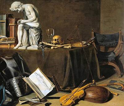 Wine Rights Managed Images - Vanitas Still Life with the Spinario Royalty-Free Image by Pieter Claesz